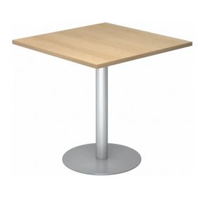 Système de tables conférence BISTRO F88Q S avec plateau carré en chêne et pied argenté de hjh OFFICE PRO