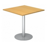 Système de table de conférence BISTRO F88Q S avec plateau carré en hêtre et pied argenté de hjh OFFICE PRO