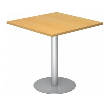 Système de table de conférence BISTRO F88Q S avec plateau carré en hêtre et pied argenté de hjh OFFICE PRO