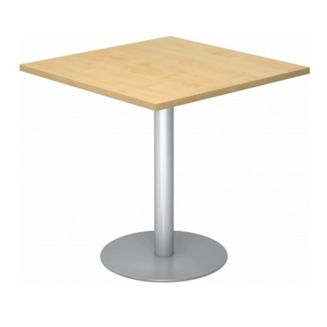 Système de tables conférence BISTRO F88Q S avec plateau carré en bois d'érable et pied argenté de hjh OFFICE PRO