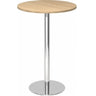 Table de conférence ronde Système BISTRO H80R C avec plateau en chêne et pied chromé de hjh OFFICE PRO
