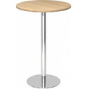 Table de conférence ronde Système BISTRO H80R C avec plateau en chêne et pied chromé de hjh OFFICE PRO