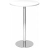 Système de tables conférence BISTRO H80R C avec plateau rond blanc et pied chromé de hjh OFFICE PRO