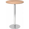 Table de conférence Système ronde BISTRO H80R C avec plateau couleur noyer et piètement chromé de hjh OFFICE PRO
