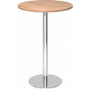 Table de conférence Système ronde BISTRO H80R C avec plateau couleur noyer et piètement chromé de hjh OFFICE PRO