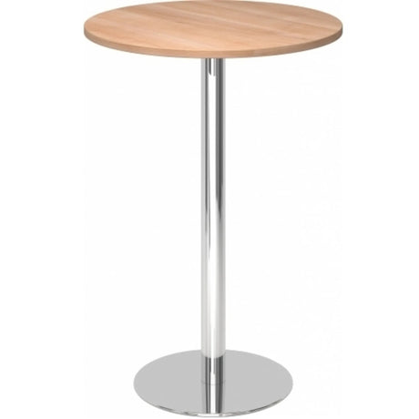 Table de conférence Système ronde BISTRO H80R C avec plateau couleur noyer et piètement chromé de hjh OFFICE PRO