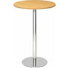 Table de conférence ronde BISTRO H80R C avec plateau couleur hêtre et pied chromé de hjh OFFICE PRO