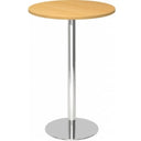 Table de conférence ronde BISTRO H80R C avec plateau couleur hêtre et pied chromé de hjh OFFICE PRO