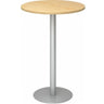 Système de tables conférence BISTRO H80R S avec plateau rond en bois d'érable et pied argenté de hjh OFFICE PRO