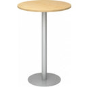 Système de tables conférence BISTRO H80R S avec plateau rond en bois d'érable et pied argenté de hjh OFFICE PRO