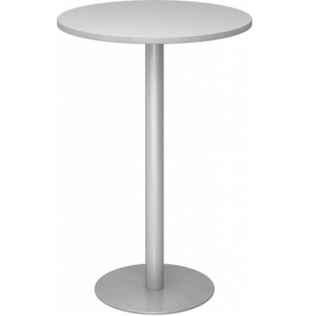 Table de conférence système BISTRO H80R S ronde en gris argenté avec pied central de hjh OFFICE PRO