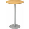 Table de conférence ronde Système BISTRO H80R S avec plateau couleur hêtre et pied argenté de hjh OFFICE PRO