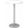 Table de conférence Système ronde BISTRO H80R S avec plateau blanc et pied argenté de hjh OFFICE PRO
