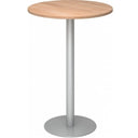 Table de conférence Système ronde BISTRO H80R S avec plateau en noyer et pied argenté de hjh OFFICE PRO