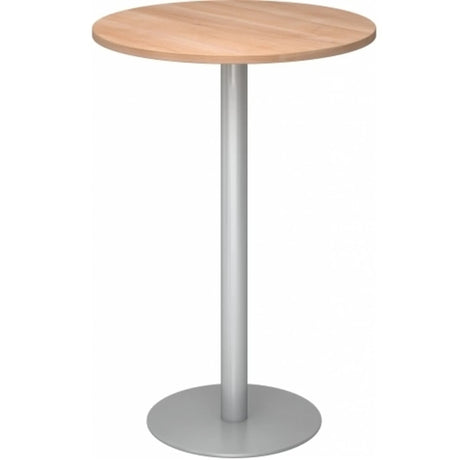 Table de conférence Système ronde BISTRO H80R S avec plateau en noyer et pied argenté de hjh OFFICE PRO