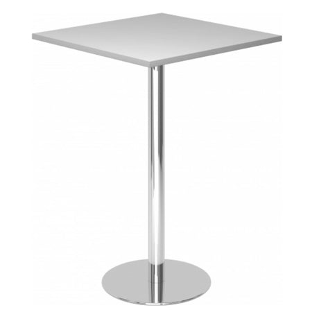 Système de tables conférence BISTRO H88Q C avec plateau gris et un pied rond chromé de hjh OFFICE PRO
