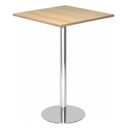 Système de tables conférence BISTRO H88Q C avec plateau carré en chêne et pied chromé de hjh OFFICE PRO