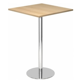 Système de tables conférence BISTRO H88Q C avec plateau carré en chêne et pied chromé de hjh OFFICE PRO