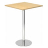 Système de tables conférence BISTRO H88Q C avec plateau carré en érable et pied chromé de hjh OFFICE PRO