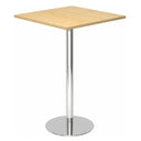 Système de tables conférence BISTRO H88Q C avec plateau carré en érable et pied chromé de hjh OFFICE PRO
