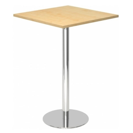 Système de tables conférence BISTRO H88Q C avec plateau carré en érable et pied chromé de hjh OFFICE PRO