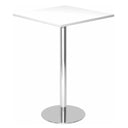 Système de tables conférence BISTRO H88Q C avec plateau blanc et pied rond chromé de hjh OFFICE PRO
