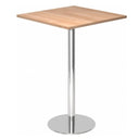 Système de tables conférence BISTRO H88Q C avec plateau carré en noyer et pied chromé de hjh OFFICE PRO