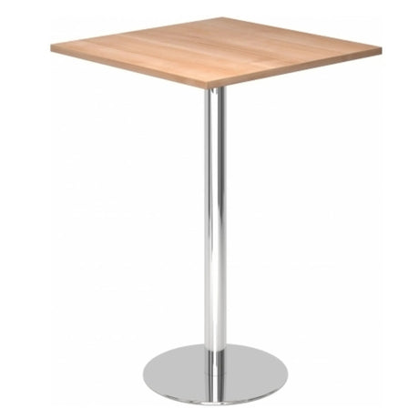 Système de tables conférence BISTRO H88Q C avec plateau carré en noyer et pied chromé de hjh OFFICE PRO
