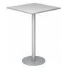 Table conférence Système BISTRO H88Q S gris argenté avec plateau carré et pied central de hjh OFFICE PRO