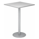Table conférence Système BISTRO H88Q S gris argenté avec plateau carré et pied central de hjh OFFICE PRO