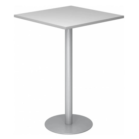 Table conférence Système BISTRO H88Q S gris argenté avec plateau carré et pied central de hjh OFFICE PRO