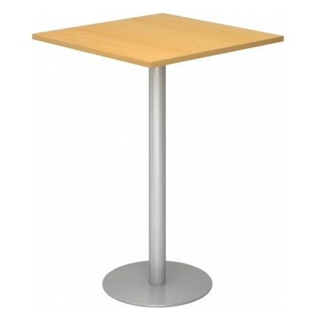 Système de table conférence BISTRO H88Q S avec plateau en hêtre marron clair et pied argenté de hjh OFFICE PRO