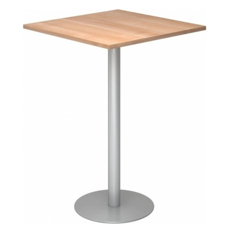 Système de tables conférence BISTRO H88Q S avec plateau carré effet noyer et pied argenté de hjh OFFICE PRO