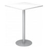 Système de tables conférence BISTRO H88Q S avec plateau carré blanc et pied argenté de hjh OFFICE PRO