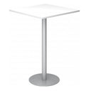 Système de tables conférence BISTRO H88Q S avec plateau carré blanc et pied argenté de hjh OFFICE PRO