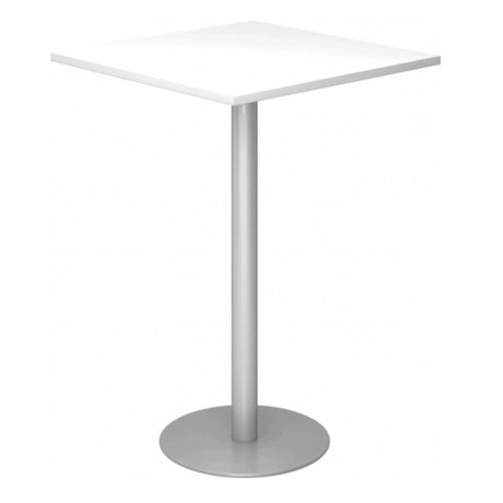 Système de tables conférence BISTRO H88Q S avec plateau carré blanc et pied argenté de hjh OFFICE PRO