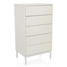 Commode blanche BJORDAL avec cinq tiroirs et pieds métalliques fins de hjh LIVING