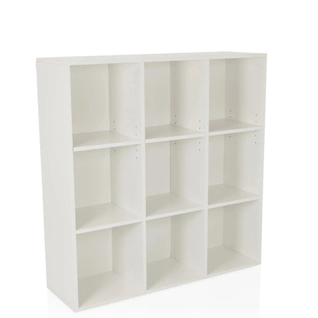 Étagère blanche BJORKE avec neuf compartiments carrés ouverts de hjh LIVING
