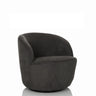 Fauteuil de salon BRAMWICH gris de forme arrondie avec revêtement en tissu de hjh LIVING