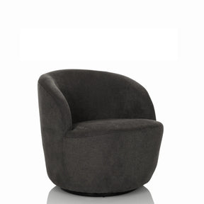 Fauteuil de salon BRAMWICH gris de forme arrondie avec revêtement en tissu de hjh LIVING
