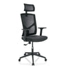 Siège de bureau à domicile BRETON B avec revêtement en maille noire et appuie-tête de hjh OFFICE