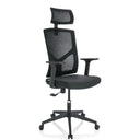 Siège de bureau à domicile BRETON B avec revêtement en maille noire et appuie-tête de hjh OFFICE