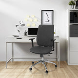 Siège de bureau de qualité professionnelle INTEGRIO I gris foncé avec accoudoirs et cinq roulettes de hjh OFFICE
