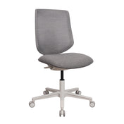Siège de bureau à domicile Sitflex Lady avec revêtement en tissu gris et pied en étoile blanc à roulettes de hjh OFFICE