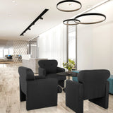 Trois Fauteuil de salon CARIPITO noirs avec revêtement en tissu dans un environnement de bureau moderne de hjh LIVING