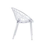 Chaise à quatre pieds transparente Artifo T avec coque d'assise perforée et quatre pieds de hjh LIVING