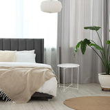 Table d'appoint ALLRUND blanche en métal avec plateau perforé de hjh LIVING