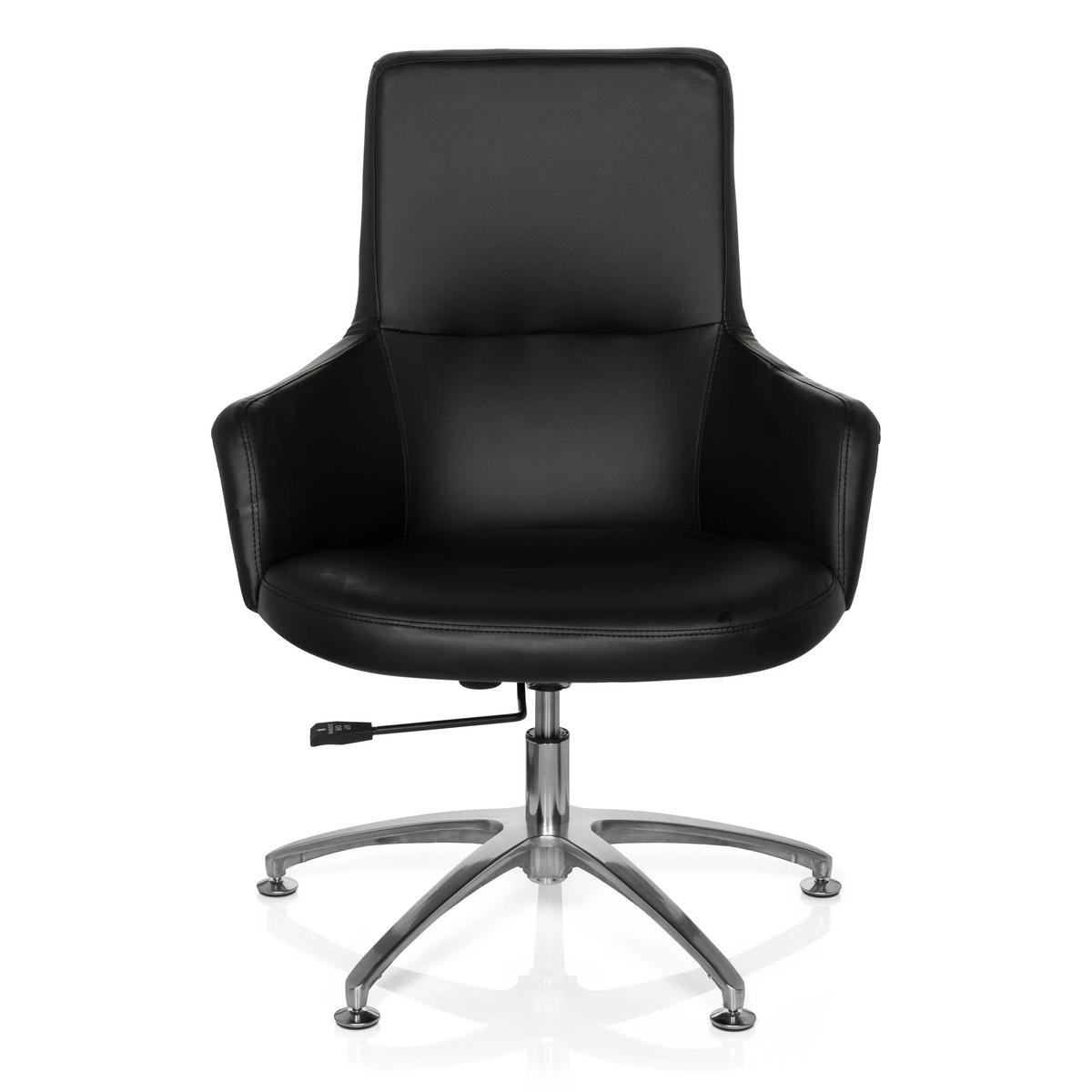Fauteuil de salon SHAKE 300 noir avec rembourrage et piétement étoile brillant de hjh OFFICE – vue à 360° (vue de face 0°)