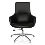 Fauteuil de salon SHAKE 300 noir avec rembourrage et piétement étoile brillant de hjh OFFICE – vue à 360° (vue de face 0°)