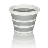 Conteneur pliable CLEAN SILR gris et blanc avec structure pliable et bord blanc de hjh OFFICE – vue à 360° (vue arrière 180°)